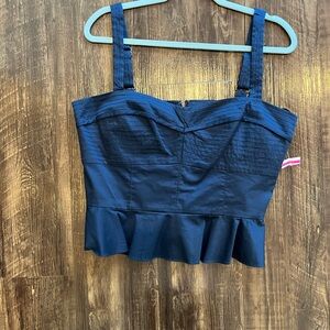 NWOT Veronica Beard Navy Blue Strappy Cami Women's Top12